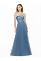 Satin & Tulle Low Back Long Strapless A-Line Bridesmaid Dress Plymouth