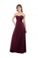Tulle Low Back Long Sweetheart Burgundy A-Line Bridesmaid Dress Plymouth
