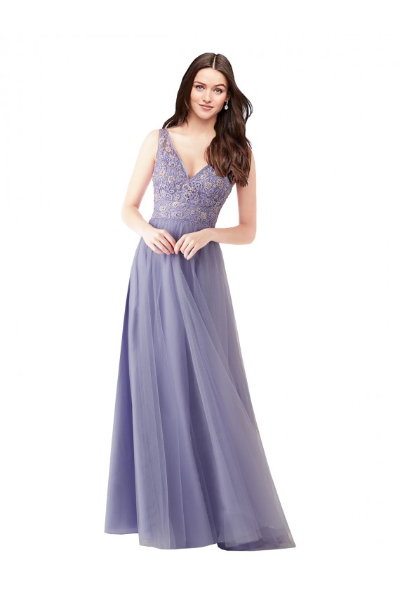 Tulle & Lace V-Back Long Sweetheart A-Line Formal Dress / Bridesmaid Dress Plymouth