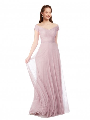 Tulle Long Off the Shoulder A-Line Bridesmaid Dress / Evening Dress Plymouth