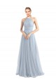 Tulle Criss Cross Back Long Halter Neck A-Line Bridesmaid Dress Plymouth