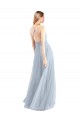 Tulle Criss Cross Back Long Halter Neck A-Line Bridesmaid Dress Plymouth