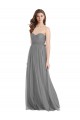 Tulle Long Sweetheart Slate Grey A-Line Bridesmaid Gown Plymouth