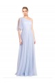 Tulle Long One Shoulder Light Sky Blue A-Line Bridesmaid Dress Plymouth