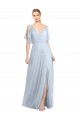 Tulle V-Back Long Spaghetti Straps A-Line Bridesmaid Dress / Evening Dress Plymouth