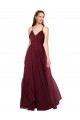 Tulle Keyhole Back Long Spaghetti Straps A-Line Bridesmaid Dress Plymouth