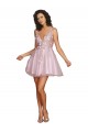 Tulle V-Back Short V-Neck A-Line Bridesmaid Dress Plymouth