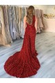 Velvet Sequin Court Train One Shoulder Sheath Prom Dress Plymouth