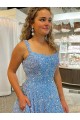 Velvet Sequin Court Train Scoop Neck A-Line Prom Dress / Evening Dress Plymouth