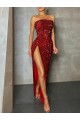 Velvet Sequin Long Strapless Sheath Prom Dress / Evening Dress Plymouth
