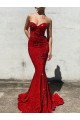 Velvet Sequin Court Train Sweetheart Mermaid Prom Dress / Evening Gown Plymouth