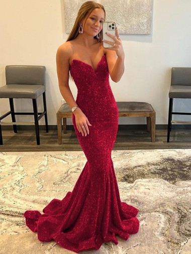 Velvet Sequin Sweep Train Sweetheart Sheath Prom Dress Plymouth