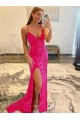 Velvet Sequin Sweep Train Long V-Neck Sheath Gowns Plymouth
