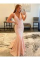 Velvet Sequin Sleeveless V-Neck Sheath Evening Dress Plymouth
