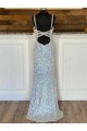 Velvet Sequin Sweep Train V-Neck Sheath Evening Gown / Prom Dress Plymouth