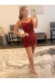 Velvet Sequin Short Spaghetti Straps Sheath Prom Dress / Evening Gown Plymouth