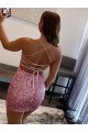 Velvet Sequin Short Spaghetti Straps Sheath Evening Dress Plymouth