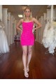 Velvet Sequin Short Spaghetti Straps Sheath Prom Dress Plymouth