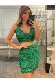 Velvet Sequin Short V-Neck Sheath Formal Dress Plymouth