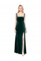 Stretch Velvet Long Square Neck A-Line Prom Dress / Bridesmaid Dress Plymouth