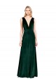 Stretch Velvet V-Back Long V-Neck A-Line Bridesmaid Dress / Formal Dress Plymouth