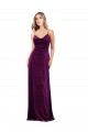 Stretch Velvet Criss Cross Back Long Scoop Neck A-Line Formal Evening Gown / Prom Dress / Bridesmaid Dress Plymouth