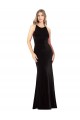 Stretch Velvet Criss Cross Back Long Spaghetti Straps Sheath Formal Evening Gown / Prom Dress / Bridesmaid Dress Plymouth