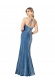 Stretch Velvet Criss Cross Back Long Spaghetti Straps Sheath Formal Evening Gown / Prom Dress / Bridesmaid Dress Plymouth