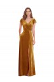 Stretch Velvet Long V-Neck Sheath Formal Evening Gown / Prom Dress / Bridesmaid Dress Plymouth