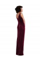 Stretch Velvet Long V-Neck Sheath Semi Formal Evening Dress / Prom Dress / Bridesmaid Dress Plymouth