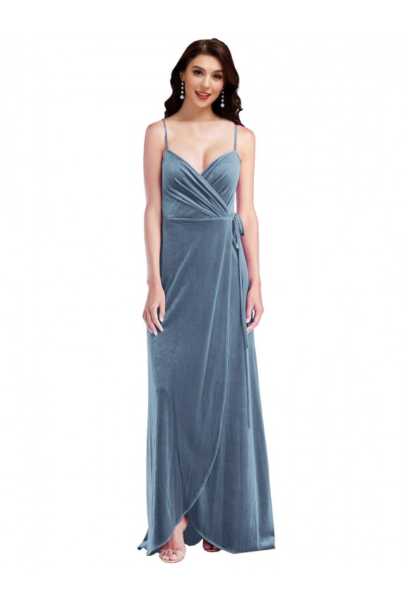 Stretch Velvet Low Back Long Sweetheart A-Line Semi Formal Evening Dress / Prom Dress / Bridesmaid Dress Plymouth