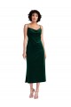 Stretch Velvet Criss Cross Open Back Midi Length Cowl Neck Sheath Black Tie Evening Gown / Prom Dress / Bridesmaid Dress Plymouth