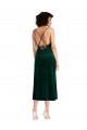 Stretch Velvet Criss Cross Open Back Midi Length Cowl Neck Sheath Black Tie Evening Gown / Prom Dress / Bridesmaid Dress Plymouth