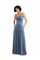 Stretch Velvet Criss Cross Open Back Long Cowl Neck Sheath Semi Formal Evening Dress / Prom Dress / Bridesmaid Dress Plymouth
