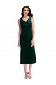 Stretch Velvet V-Back Midi Length Cowl Neck Sheath Evening Gown / Prom Dress / Bridesmaid Dress Plymouth
