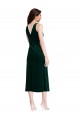 Stretch Velvet V-Back Midi Length Cowl Neck Sheath Evening Gown / Prom Dress / Bridesmaid Dress Plymouth