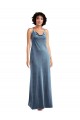 Stretch Velvet V-Back Long Cowl Neck Sheath Bridesmaid Dress / Evening Dress Plymouth