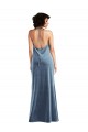 Stretch Velvet V-Back Long Cowl Neck Sheath Bridesmaid Dress / Evening Dress Plymouth