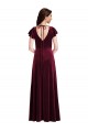 Stretch Velvet Long V-Neck A-Line Semi Formal Evening Dress / Prom Dress / Bridesmaid Dress Plymouth
