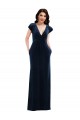 Stretch Velvet Long V-Neck A-Line Formal Dress / Bridesmaid Dress Plymouth