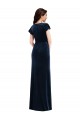 Stretch Velvet Long V-Neck A-Line Formal Dress / Bridesmaid Dress Plymouth