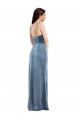 Stretch Velvet Low Back Long Spaghetti Straps Trumpet Formal Evening Gown / Prom Dress / Bridesmaid Dress Plymouth