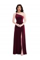 Stretch Velvet Long One Shoulder Trumpet Black Tie Evening Dress / Prom Dress / Bridesmaid Dress Plymouth