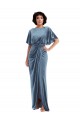 Stretch Velvet Open Back Long Sheath Semi Formal Evening Dress / Prom Dress / Bridesmaid Dress Plymouth