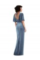 Stretch Velvet Open Back Long Sheath Semi Formal Evening Dress / Prom Dress / Bridesmaid Dress Plymouth