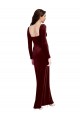 Stretch Velvet Low Back Long Spaghetti Straps A-Line Prom Dress / Bridesmaid Dress Plymouth