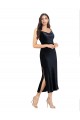 Stretch Velvet Low Back Midi Length Cowl Neck Column Formal Evening Gown / Prom Dress / Bridesmaid Dress Plymouth