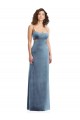 Stretch Velvet Low Back Long Square Neck Sheath Formal Evening Gown / Prom Dress / Bridesmaid Dress Plymouth