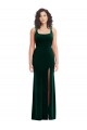 Stretch Velvet Long Square Neck Trumpet Semi Formal Evening Dress / Prom Dress / Bridesmaid Dress Plymouth