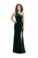 Stretch Velvet Long One Shoulder Trumpet Black Tie Prom Dress / Bridesmaid Dress Plymouth